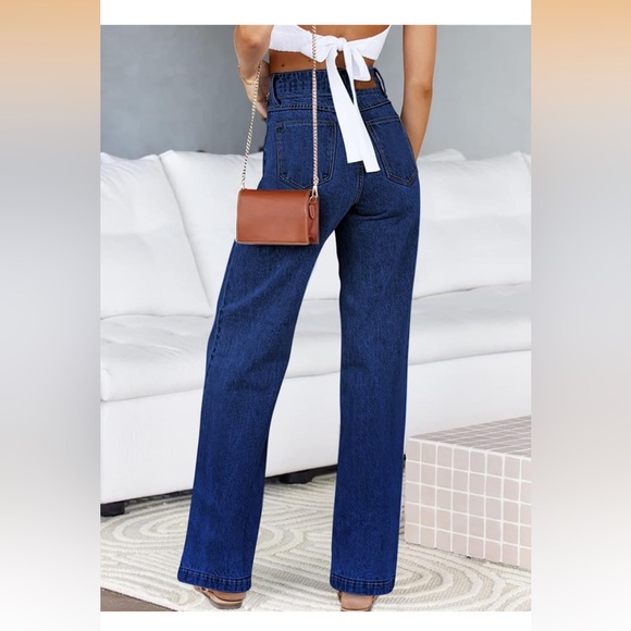 Women's Flare & Wide Leg Jeans in Navy Blue - Picture 2 of 6